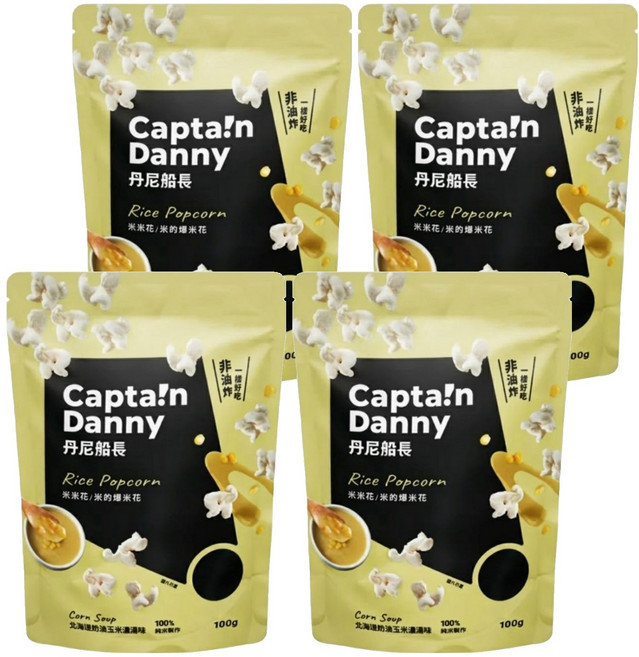 Captain Danny 丹尼船長 米米花 北海道奶油玉米濃湯味, 100g, 4包