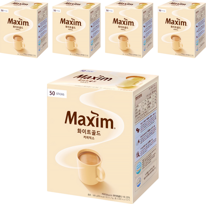 Maxim 麥心 白金經典三合一咖啡, 11.7g, 50條, 5盒