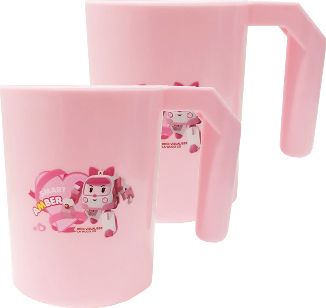 ROBOCAR POLI 波力 牙刷杯, 粉色, 2個