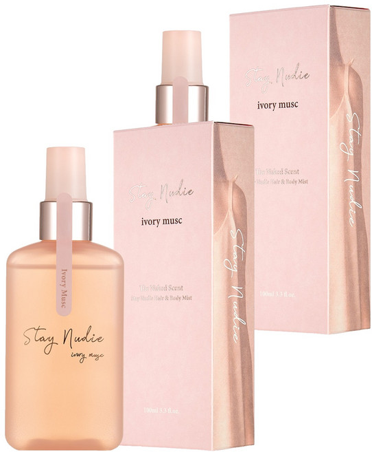 BODYHOLIC STAY NUDY 頭髮&身體噴霧 象牙麝香, 100ml, 2個