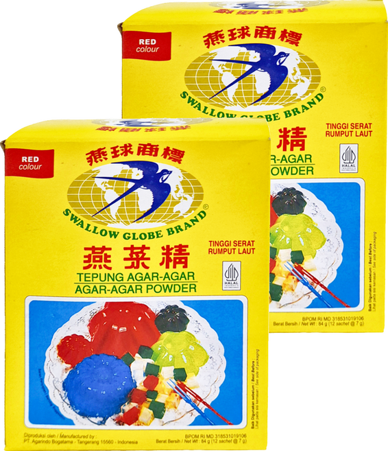 SWALLOW GLOBE 燕球 洋菜粉 紅色, 84g, 2盒