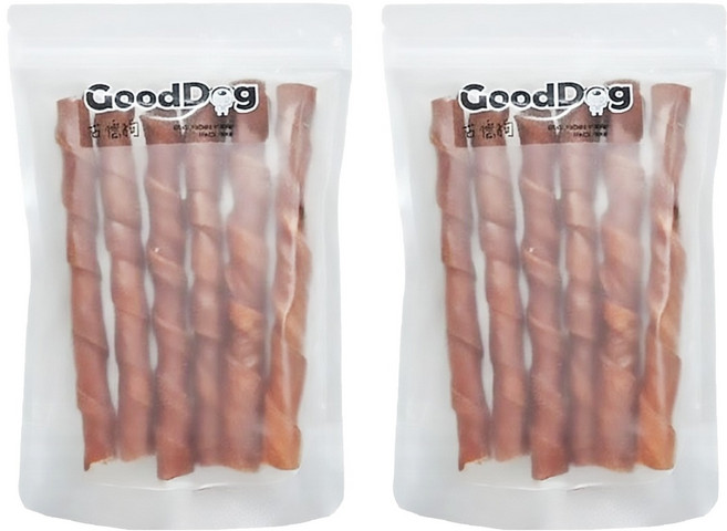 GoodDog 古德狗 原色大捲棒, 新鮮牛皮, 180g, 2包
