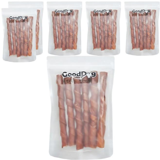 GoodDog 古德狗 原色大捲棒, 新鮮牛皮, 180g, 6包