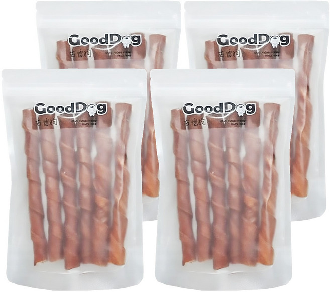 GoodDog 古德狗 原色大捲棒, 新鮮牛皮, 180g, 4包