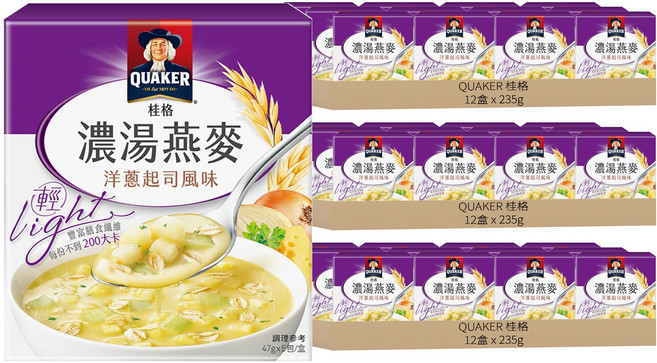 QUAKER 桂格 濃湯燕麥 洋蔥起司風味 5包, 235g, 36盒