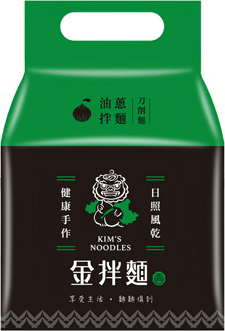 金拌麵 經典油蔥刀削麵 4包, 520g, 1袋