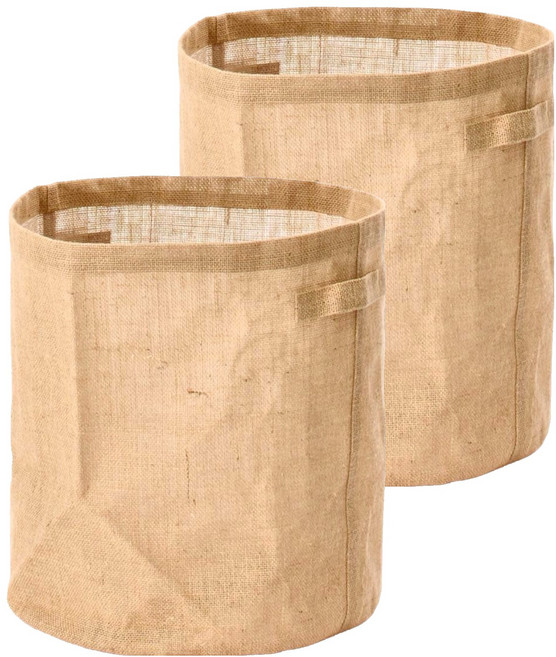 MUJI 無印良品 黃麻收納袋, 圓形, 黃麻, 2個