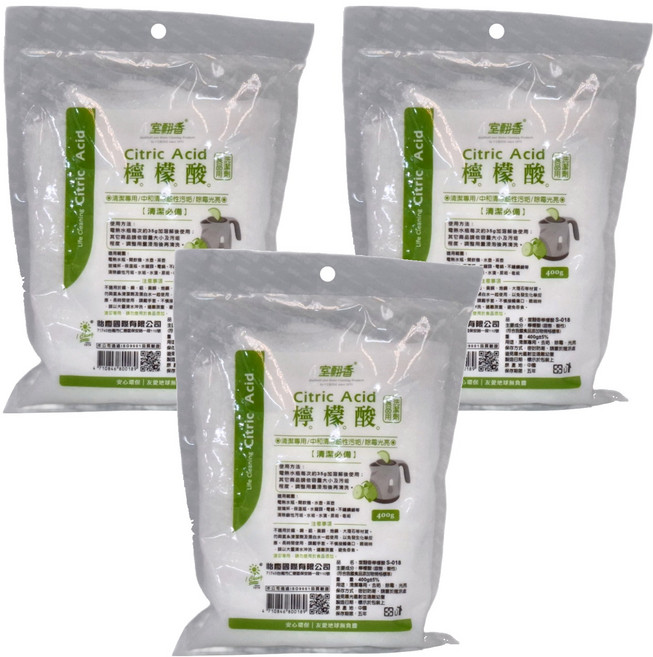 室翲香 檸檬酸 S-018, 3包, 400g