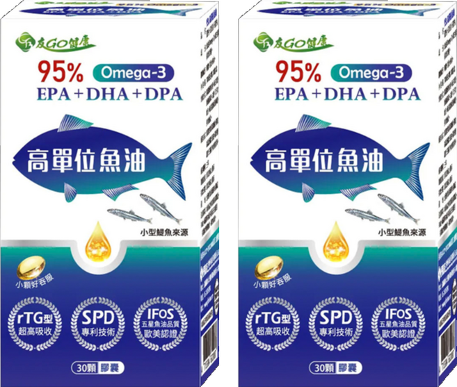 好朋友生物科技 95%Omega 3 高單位魚油 EPA + DHA + DPA, 30顆, 700mg, 2盒