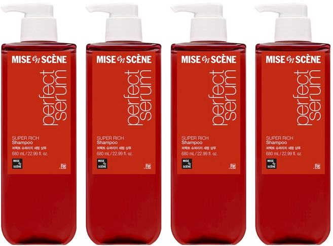 mise en scene 魅尚萱 Perfect Serum精油洗髮精, 680ml, 4瓶