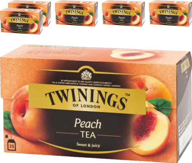 TWININGS 唐寧茶 香甜蜜桃茶, 2g, 25包, 6盒