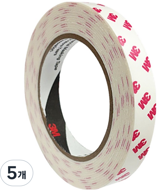 3M 多用途海綿泡棉雙面膠帶 白色 15mm x 4m, 5個