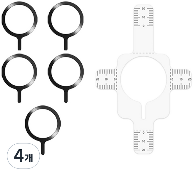 SKY Well MagSafe 相容智慧型手機磁吸金屬環貼片 5入, 黑色, 4個