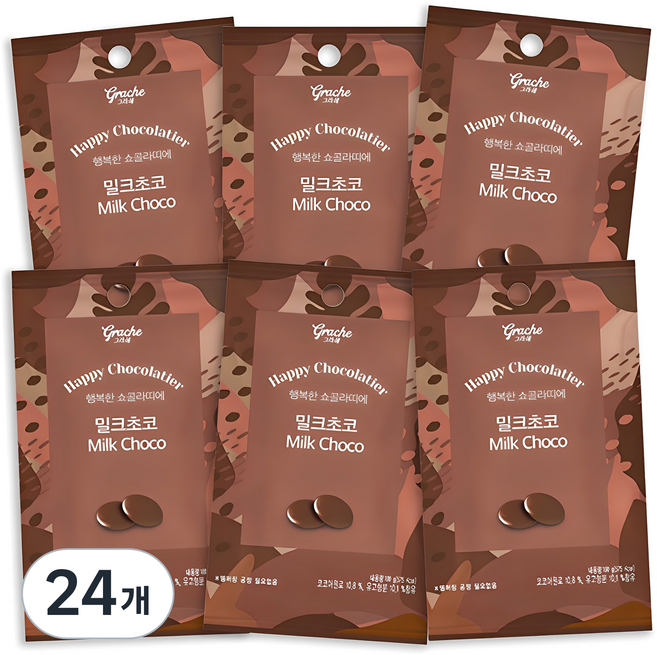 快樂巧克力師 牛奶巧克力, 24個, 100g