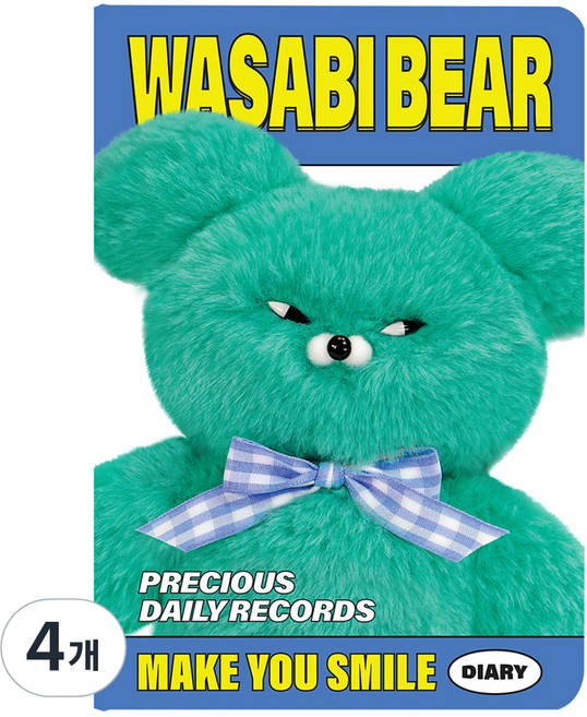 PINKFOOT Wasabi Bear 萬年日誌, 藍色, 4個