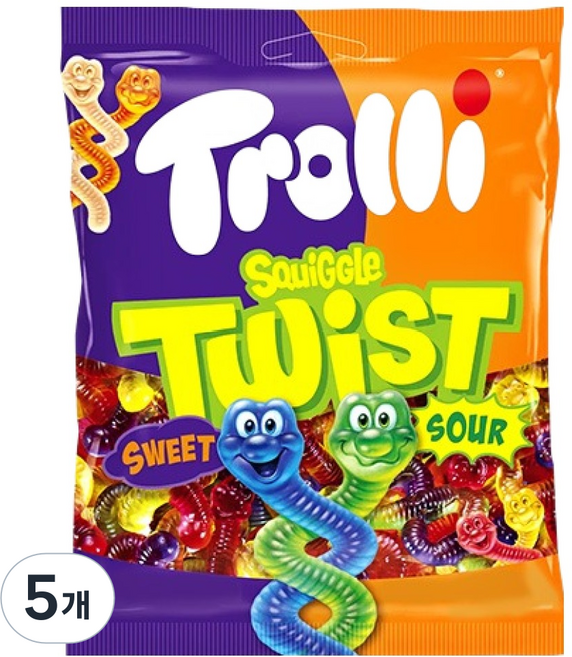 Trolli Squiggle 扭扭軟糖, 100g, 5個