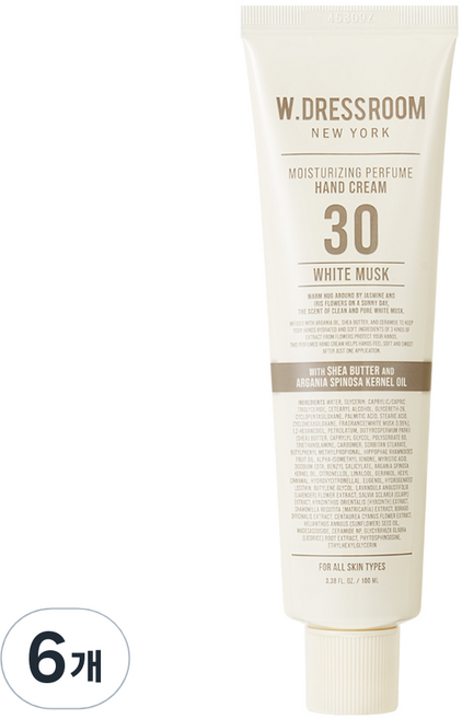 W.DRESSROOM 多麗絲 香水護手霜 No.30 白麝香, 100ml, 6個