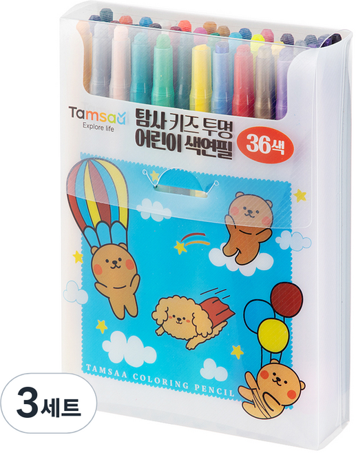 Tamsaa 兒童透明彩色鉛筆 36色, 3套