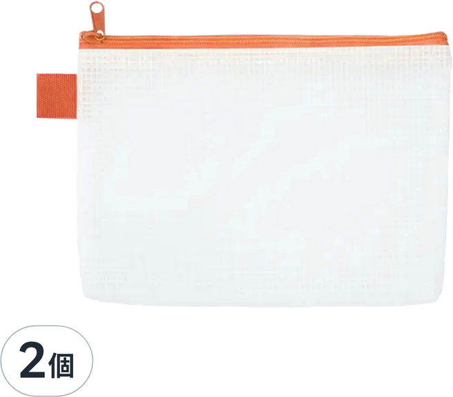 Lan CHYn 連勤牌文具 O PEVA 環保無毒夾網袋A5 LCM-A5, 橘色, 2個