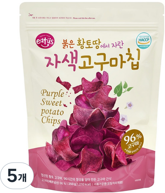 eatus 紫薯片, 250g, 5個