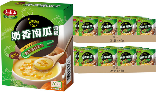 馬玉山 奶香南瓜濃湯 3包, 48套, 45g