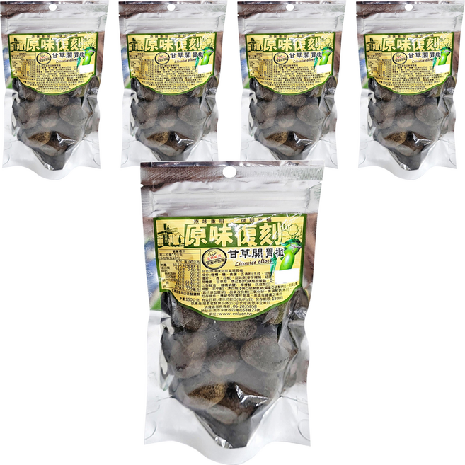 原味復刻 甘草橄欖, 150g, 5包