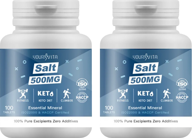 YOUR VITA 優維特 機能型鹽錠, 500mg, 100顆, 2罐