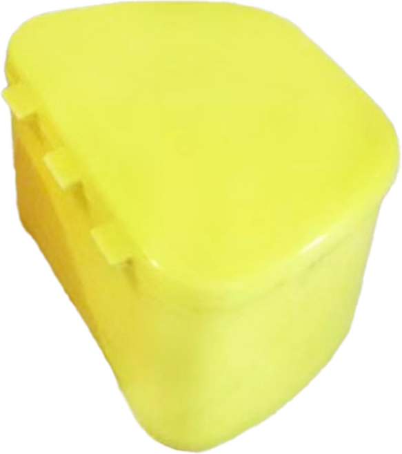 外出攜帶透氣盒/牙套維持器/活動假牙盒 大, 1入, 亮面黃
