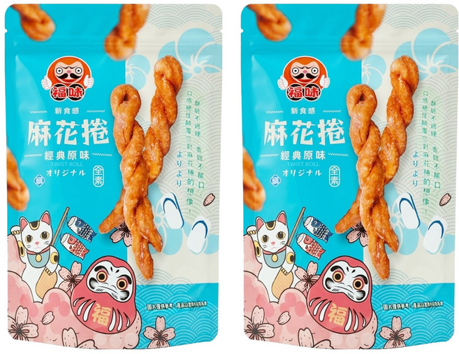 福味 手工麻花捲 原味, 200g, 2包