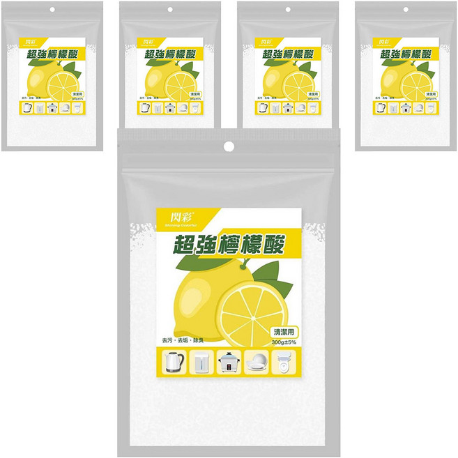 Shining Colorful 閃彩 超強檸檬酸, 300g, 5包