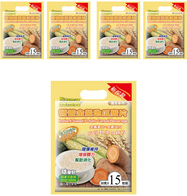 Vitamax 維他麥 營養地瓜麥片, 450g, 5袋