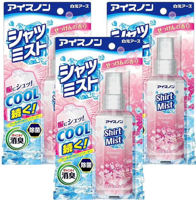 Hakugen Earth 白元 衣物涼感噴霧, 皂香, 100ml, 3瓶