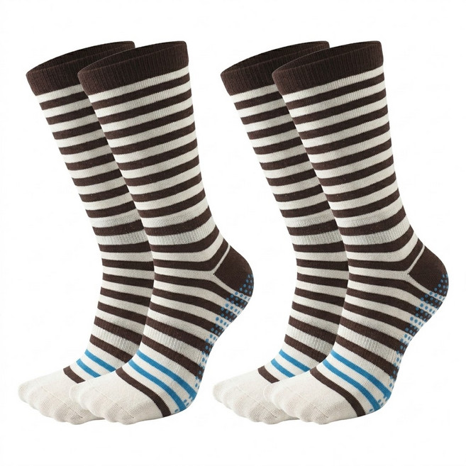 PORA BELLA 運動條紋止滑瑜珈中筒襪 YOGA SOCKS YG015 2雙