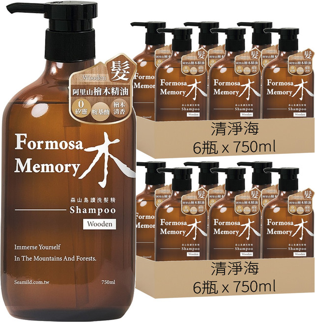 清淨海 森山島讀洗髮精 木, 750ml, 12瓶