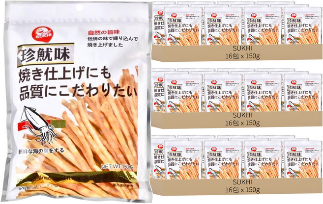 SUKHI 珍魷味 香辣捲 紅燒魷魚, 150g, 48包