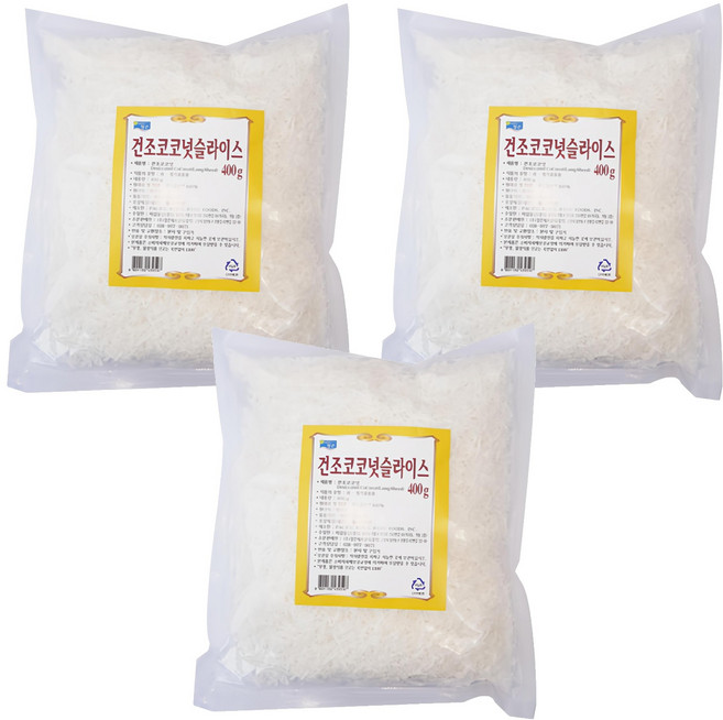 乾燥椰子絲, 400g, 3個
