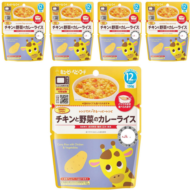 kewpie 燉飯 12M, 野菜雞肉咖哩, 130g, 5包