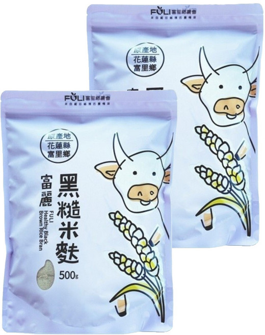 富里鄉農會 黑糙米麩, 2包, 500g