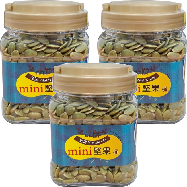 品鮮生活 mini 堅果桶 原味南瓜子, 350g, 3罐