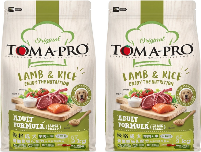 TOMA-PRO 優格 骨關節強化配方乾飼料 大顆粒 犬用, 3kg, 2袋, 羊肉 + 米