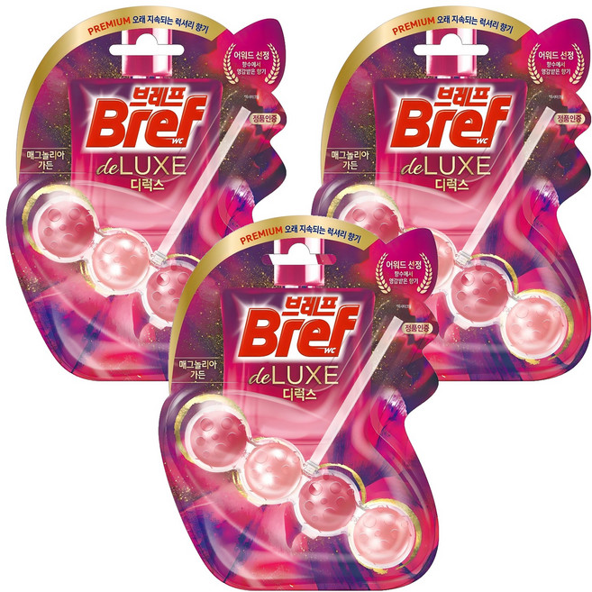 Bref 妙力 豪華馬格諾利亞花園馬桶清潔劑, 50g, 3個