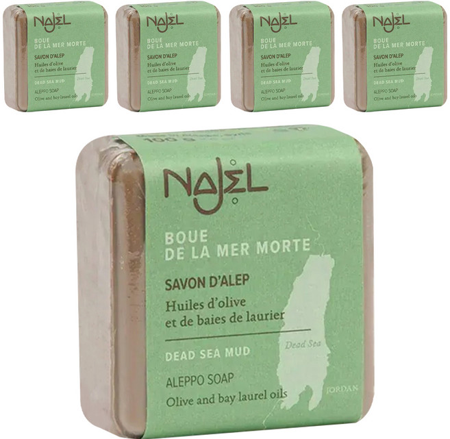 NAJEL 台灣公司貨 阿勒坡手工古皂 死海泥, 100g, 5個