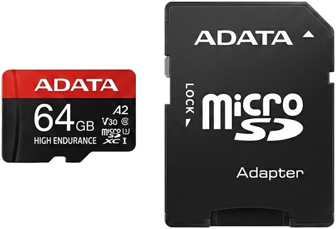 ADATA 威剛 A2 MicroSD 攝錄專用 記憶卡 AUSDX64GUI3V30SHA2-RA1, 64GB, 1個
