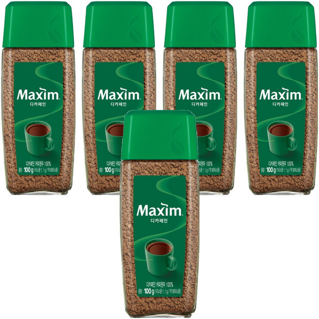 Maxim 麥心 低咖啡因原豆即溶咖啡, 100g, 5個
