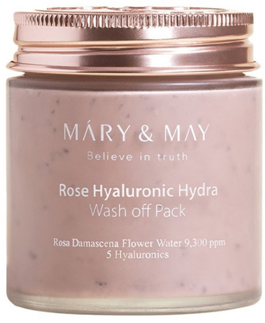 MARY&MAY 玫瑰玻尿酸潔淨泥膜 125g, 1入, 1罐