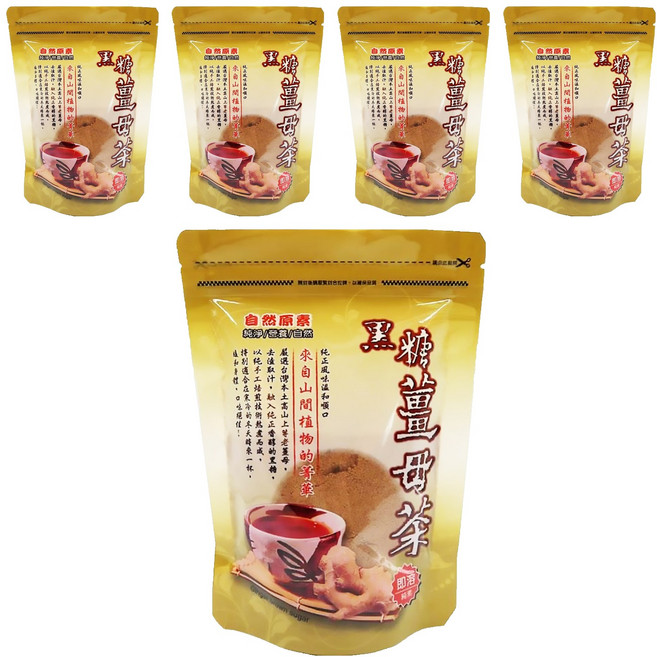 自然原素 黑糖薑母茶, 240g, 1包, 5包