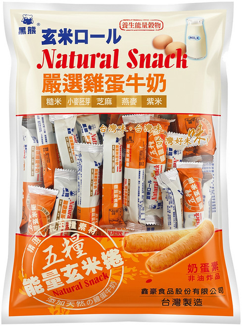 黑熊 五糧能量玄米捲 奶蛋素, 400g, 1袋