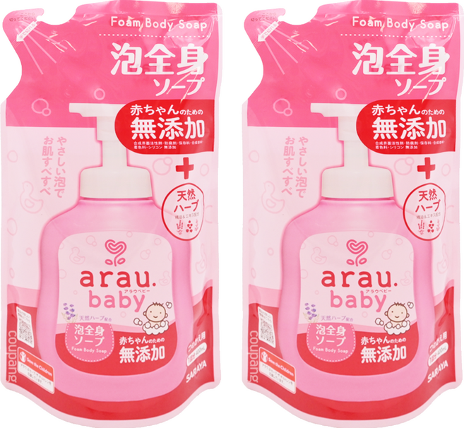SARAYA arau. 愛樂寶 2合1洗髮沐浴 補充包, 400ml, 2包