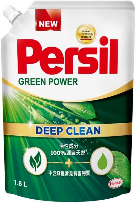 Persil 寶瀅 台灣公司貨 植純粹洗衣凝露補充包 6'S, 1.8L, 1入, 1袋
