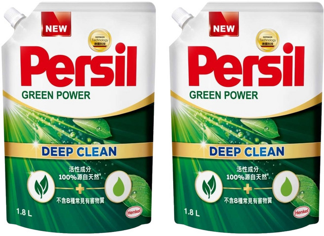 Persil 寶瀅 台灣公司貨 植純粹洗衣凝露補充包 6'S, 1.8L, 1入, 2袋